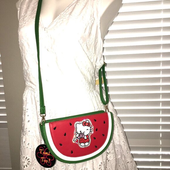 Hello Kitty Summer fun Watermelon Crossbody Purse Last One NEW - Picture 6 of 7